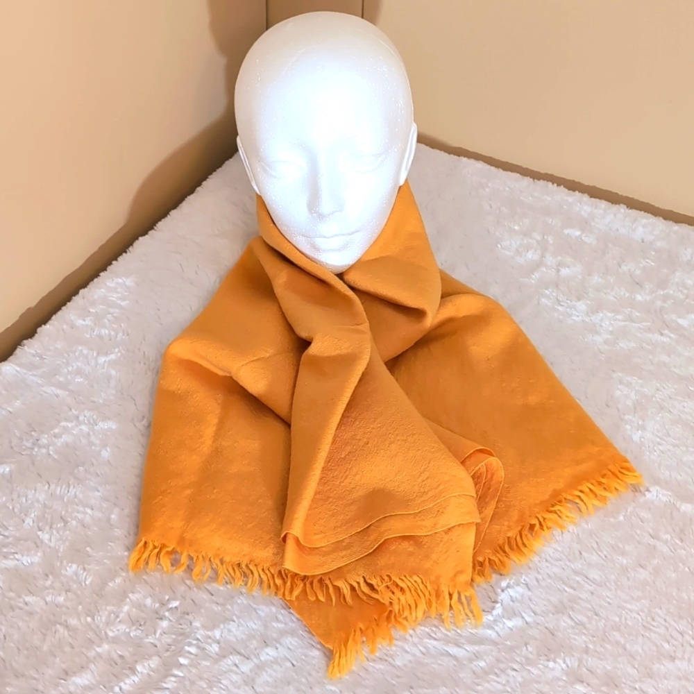 Orange Pashmina With Fringe